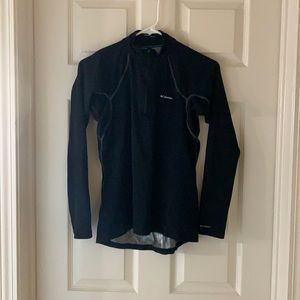 Black long sleeve performance top with thumb holes